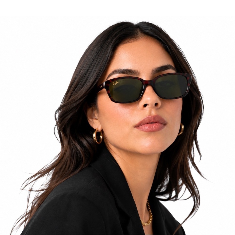 Ray-Ban Vintage Red Tortoiseshell Rectangular Sunglasses Unisex Chic 103-122
